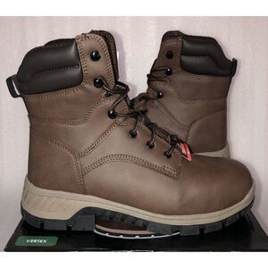 Brahma Vertex Men's 8" Steel‎ Toe Slip and Oil Resistant Brown Work Boots Size 9